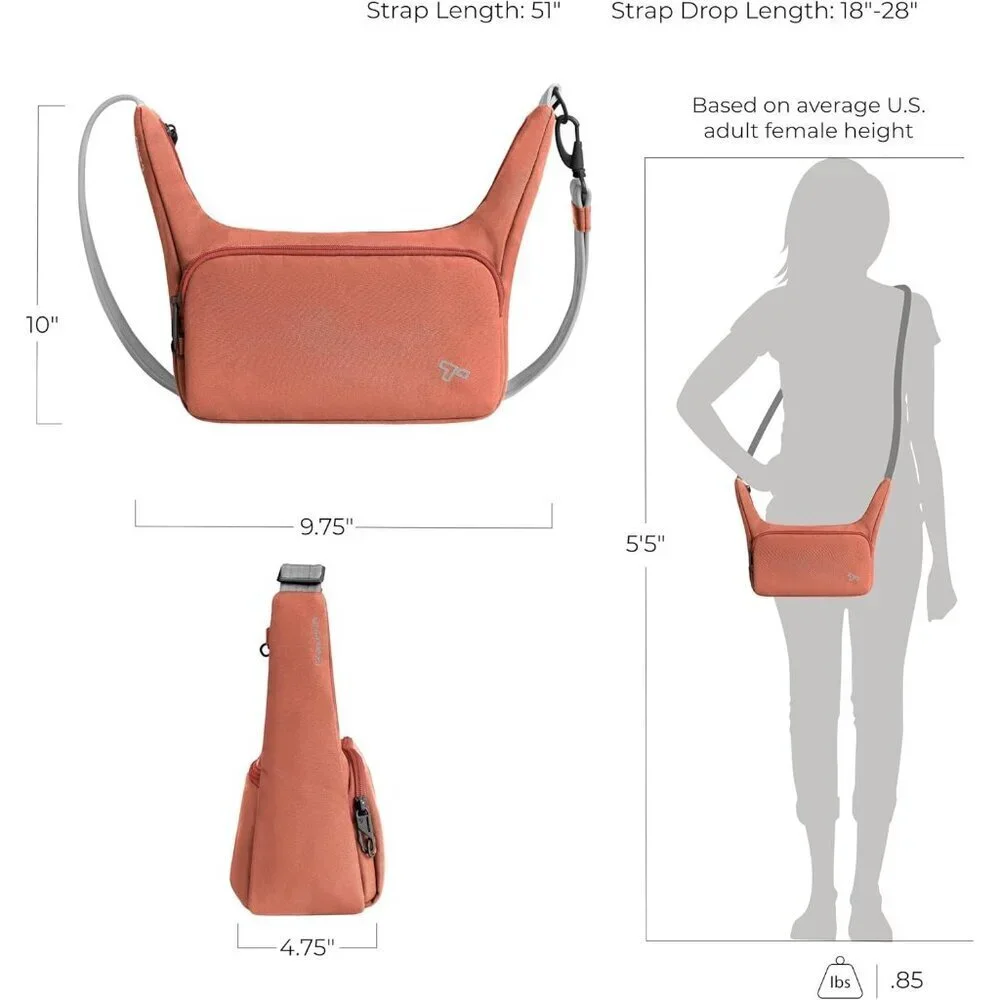 Unisex Terracotta adult Travelon Anti-theft the Voyages East/West Crossbody